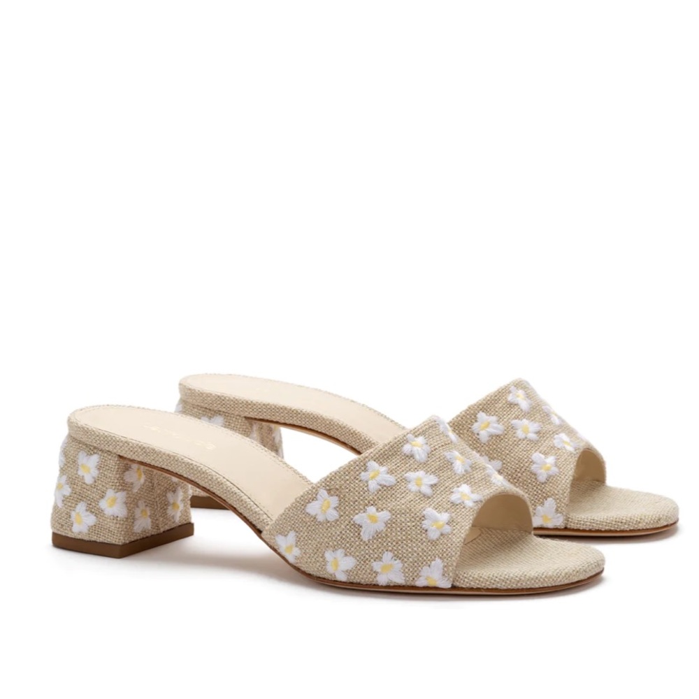 Larroude Brigitte Mule - 40 Raw Linen